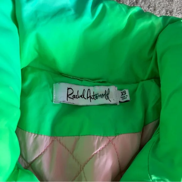 XS Rachel Antonoff puffer coat Terry colorblock striped - Picture 2 of 7